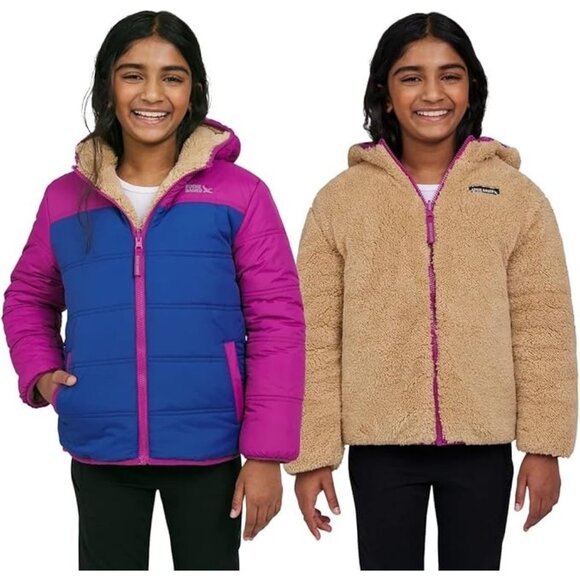 Eddie Bauer Kids Reversible Plush Hoodie Jacket, Size L (14/16), New